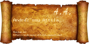 Andrássy Attila névjegykártya